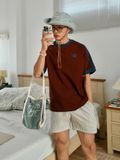 NOOBITA - Áo thun tay ngắn 3 sọc tay 8372