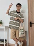 NOOBITA - Áo thun tay ngắn oversized kẻ sọc 8220