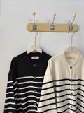 NOOBITA - Cardigan len dệt kim kẻ sọc 8221