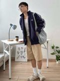 NOOBITA - Áo khoác nỉ bông tay kẻ sọc 8213