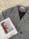NOOBITA - Áo khoác blazer kẻ caro 8226