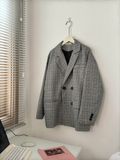 NOOBITA - Áo khoác blazer kẻ caro 8226