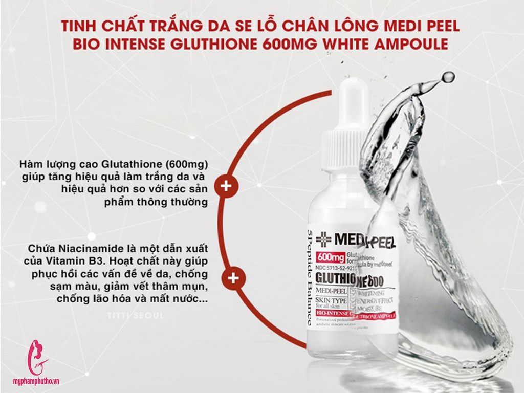 công dụng Tinh Chất Dưỡng Trắng Medi Peel Bio- Intense Glutathione White Amploue 30ml
