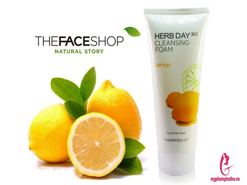 Sữa Rửa Mặt Chanh HERB DAY 365 CLEANSING FOAM LEMON The Face Shop Làm Sáng Da