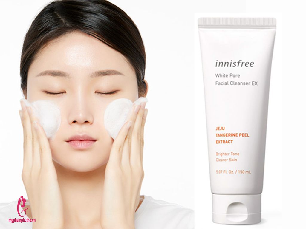 cách dùng Sữa Rửa Mặt Innisfree White Pore Facial Cleanser