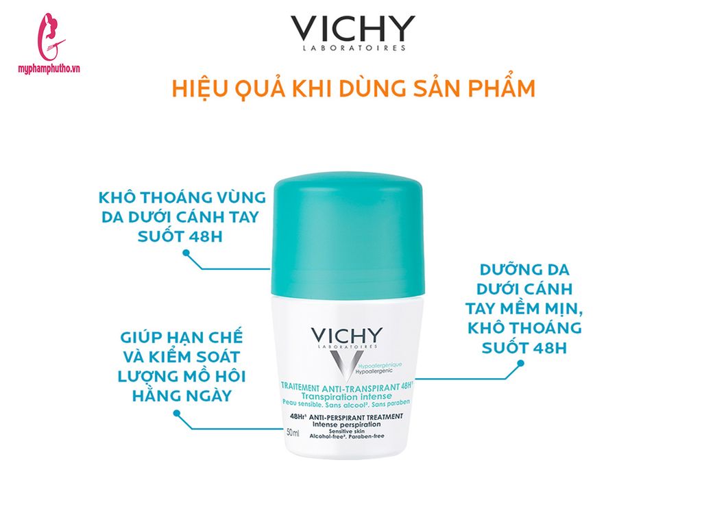 Lăn khử mùi hôi nách Vichy của Pháp màu xanh