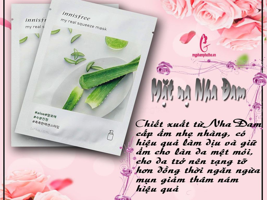 công dụng Mặt nạ giấy Innisfree vị Nha Đam