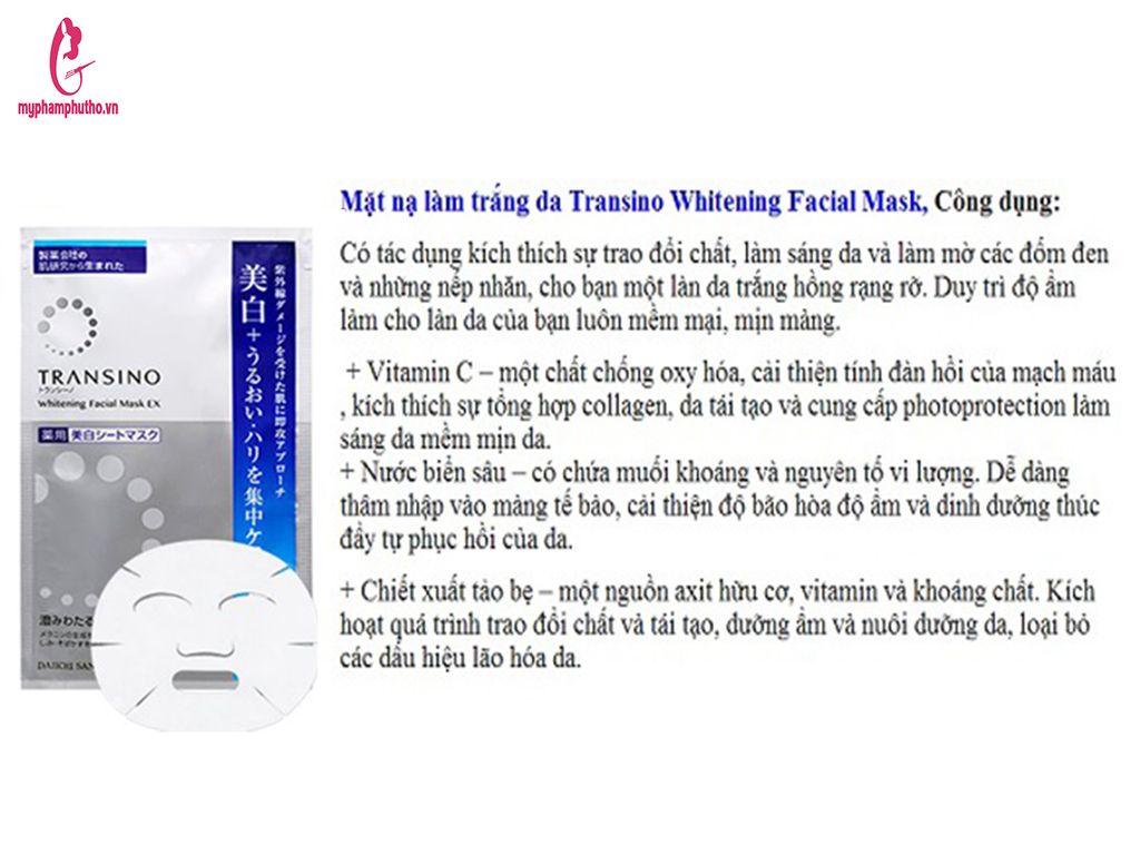 công dụng Mặt Nạ Transino Whitening Facial Mask Ex