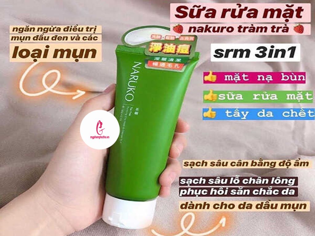 công dụng Sữa Rửa Mặt Naruko Tràm Trà