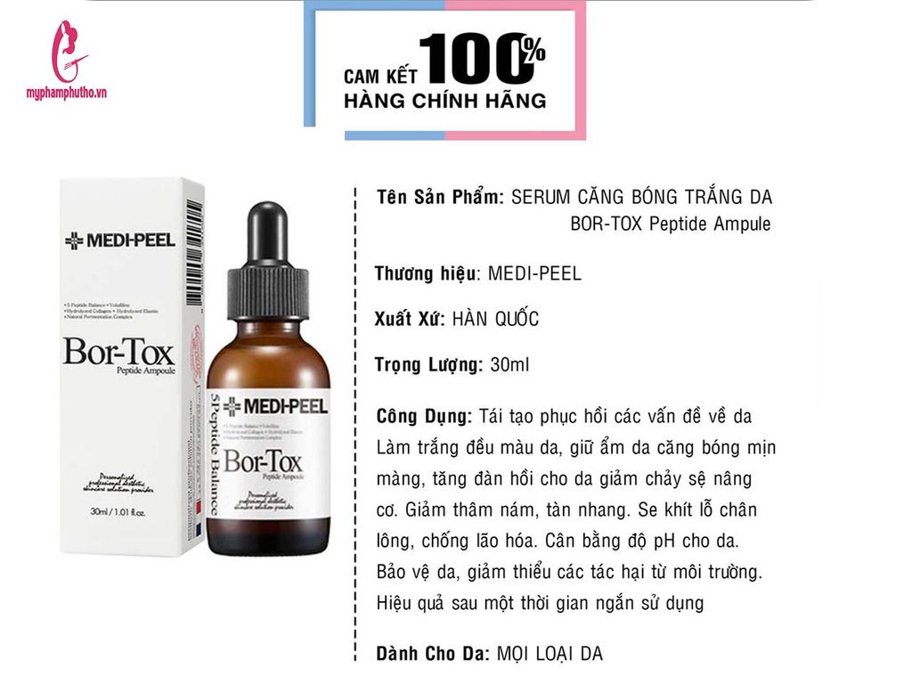 công dụng Tinh chất Medi Peel Bor Tox Peptide Ampoule Serum