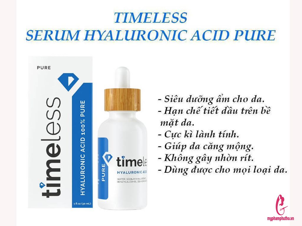 công dụng Tinh Chất Serum Dưỡng Da Timeless Hyaluronic Acid Pure