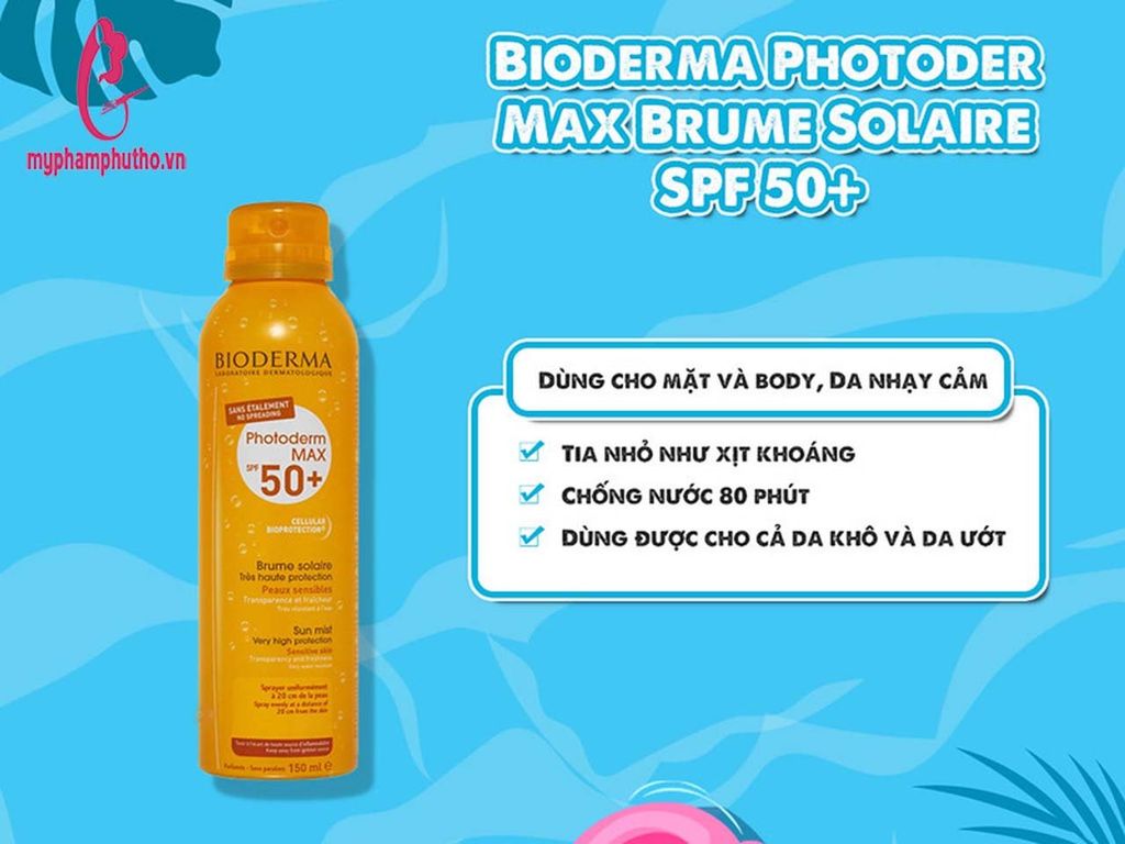 công dụng Xịt chống nắng Bioderma Photoderm Max SPF 50+