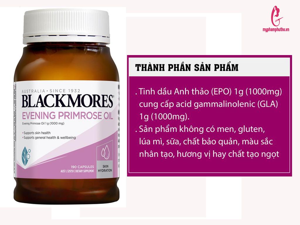 thành phần Viên Uống tinh dầu hoa anh thảo Blackmores Evening Primrose Oil Úc