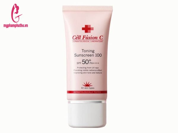 Kem chống nắng Cell Fusin C Toning Sunscreen 100 SPF50+ màu hồng chính hãng Hàn Quốc
