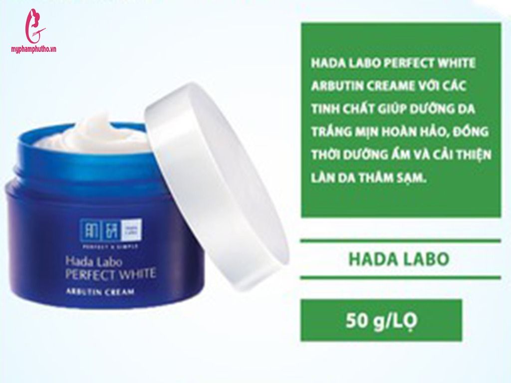 công dụng Kem dưỡng Hada Labo Premium 50g chính hãng Nhật Bản màu xanh dưỡng trắng
