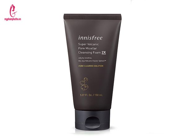 Sữa rửa mặt Innisfree tro núi Super Volcanic Pore Micellar Cleansing Foam 2X ( màu đen)