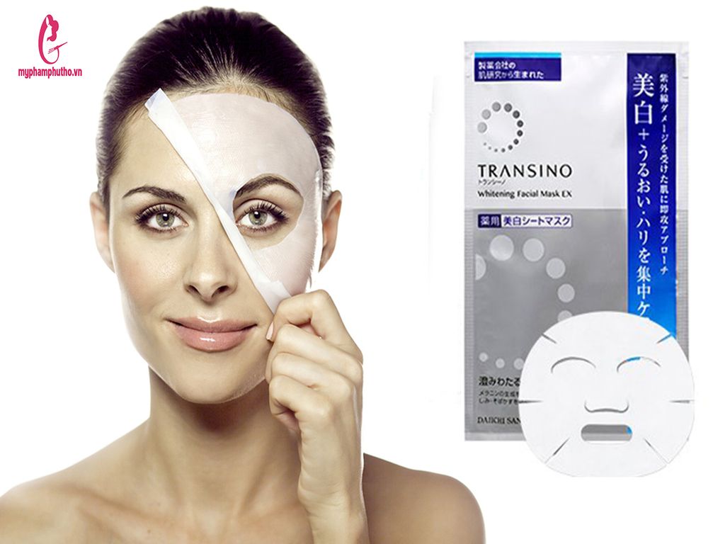 review Mặt Nạ Transino Whitening Facial Mask Ex