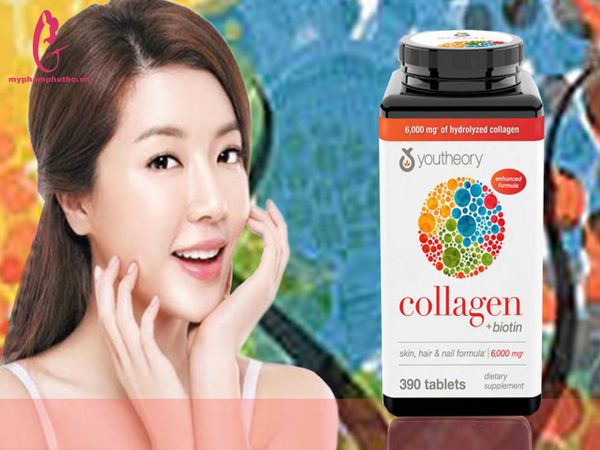 review Viên Uống Collagen + biotin Youtheory Mỹ 390 viên