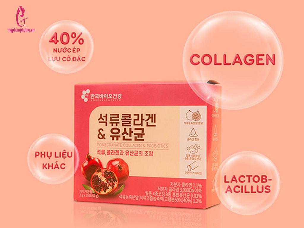 Thành Phần Bột Collagen Lựu Đỏ Hàn Quốc
