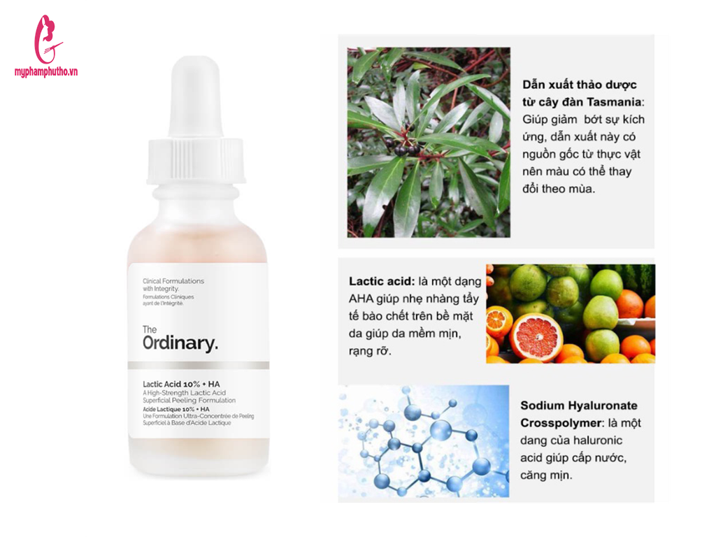 thành phần Tinh Chất The Ordinary Lactic Acid 10% + HA