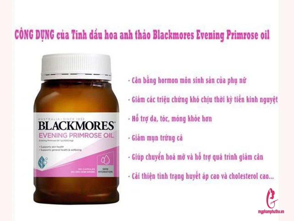 công dụng Viên Uống tinh dầu hoa anh thảo Blackmores Evening Primrose Oil Úc