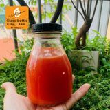 Chai thủy tinh vuông lùn nắp nhựa 500ml