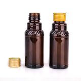 Chai dung dịch uống bằng thủy tinh màu hổ phách 100ml có nắp kim loại