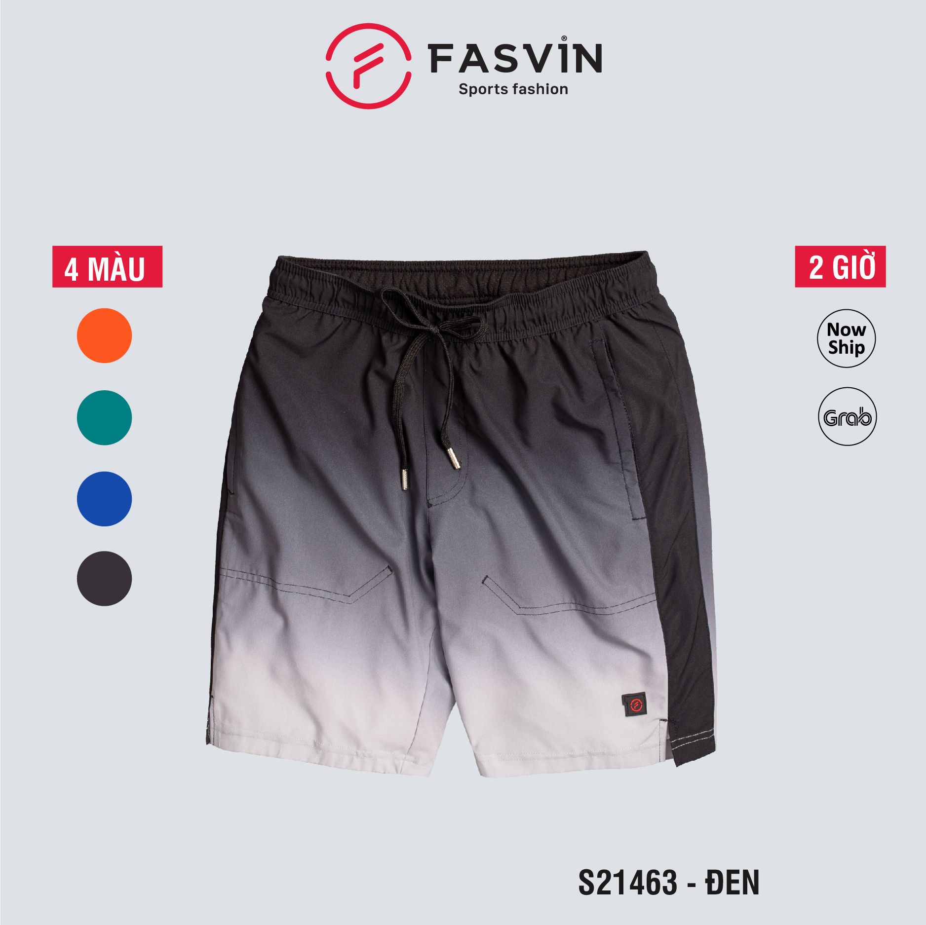 Quần short nam thể thao Fasvin vải gió in thăng hoa co giãn mềm mát S21463