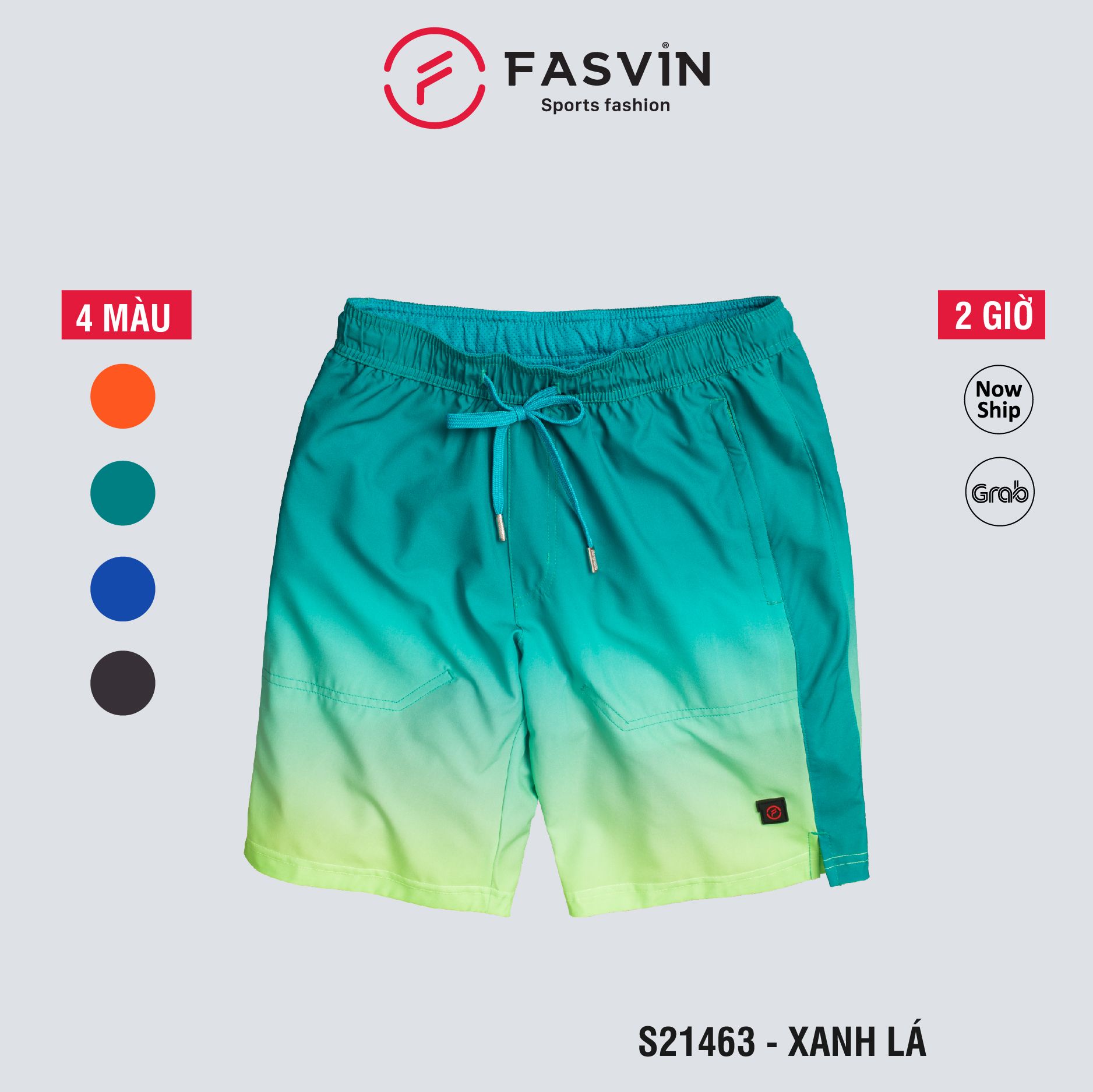 Quần short nam thể thao Fasvin vải gió in thăng hoa co giãn mềm mát S21463