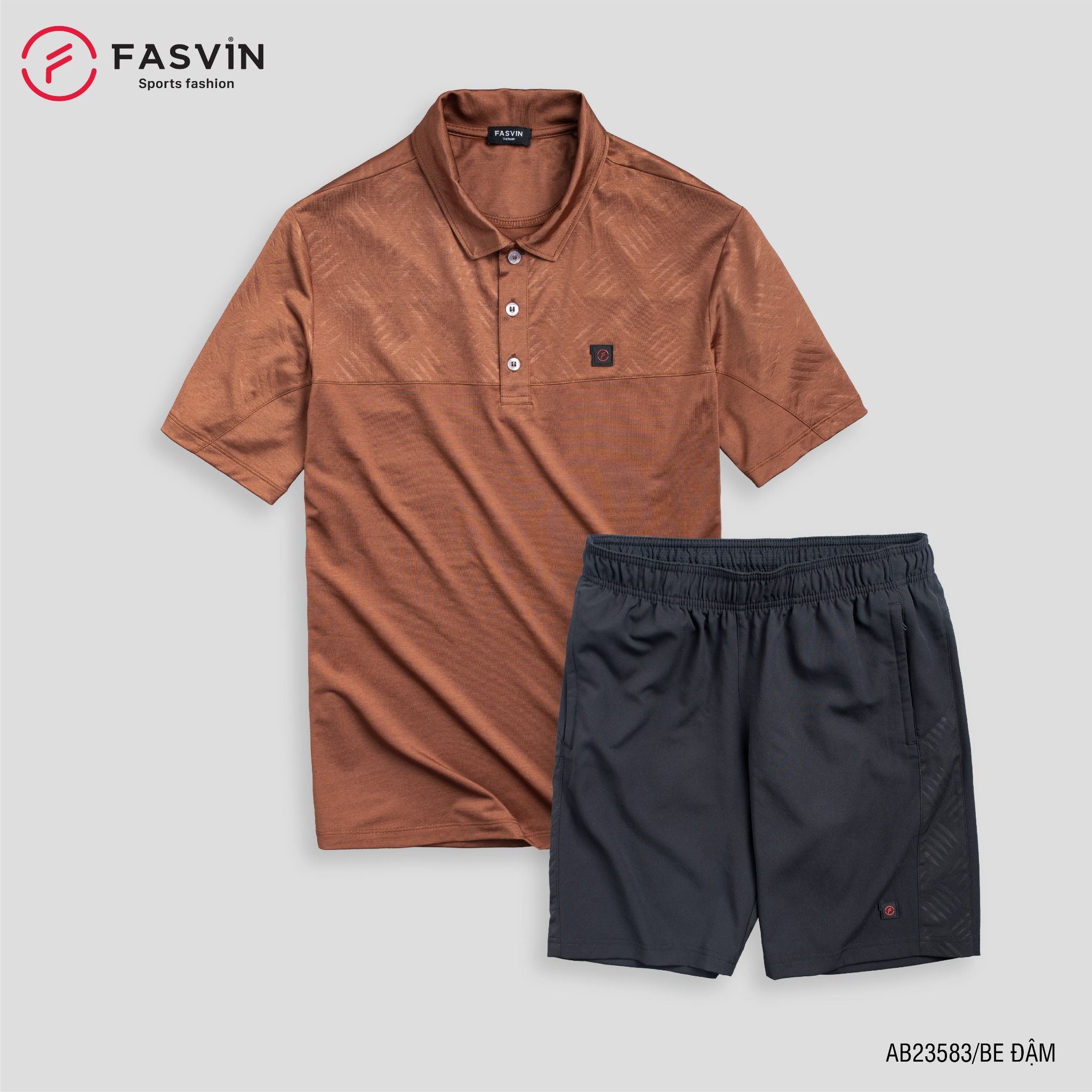 Bộ quần áo thể thao nam FASVIN AB23583 chất vải mềm nhẹ co giãn thoải mái