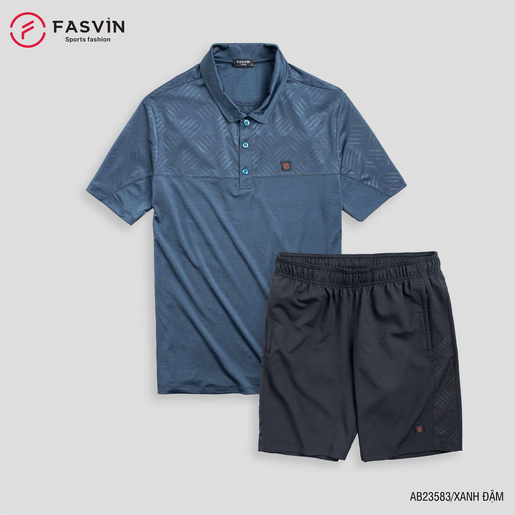 Bộ quần áo thể thao nam FASVIN AB23583 chất vải mềm nhẹ co giãn thoải mái