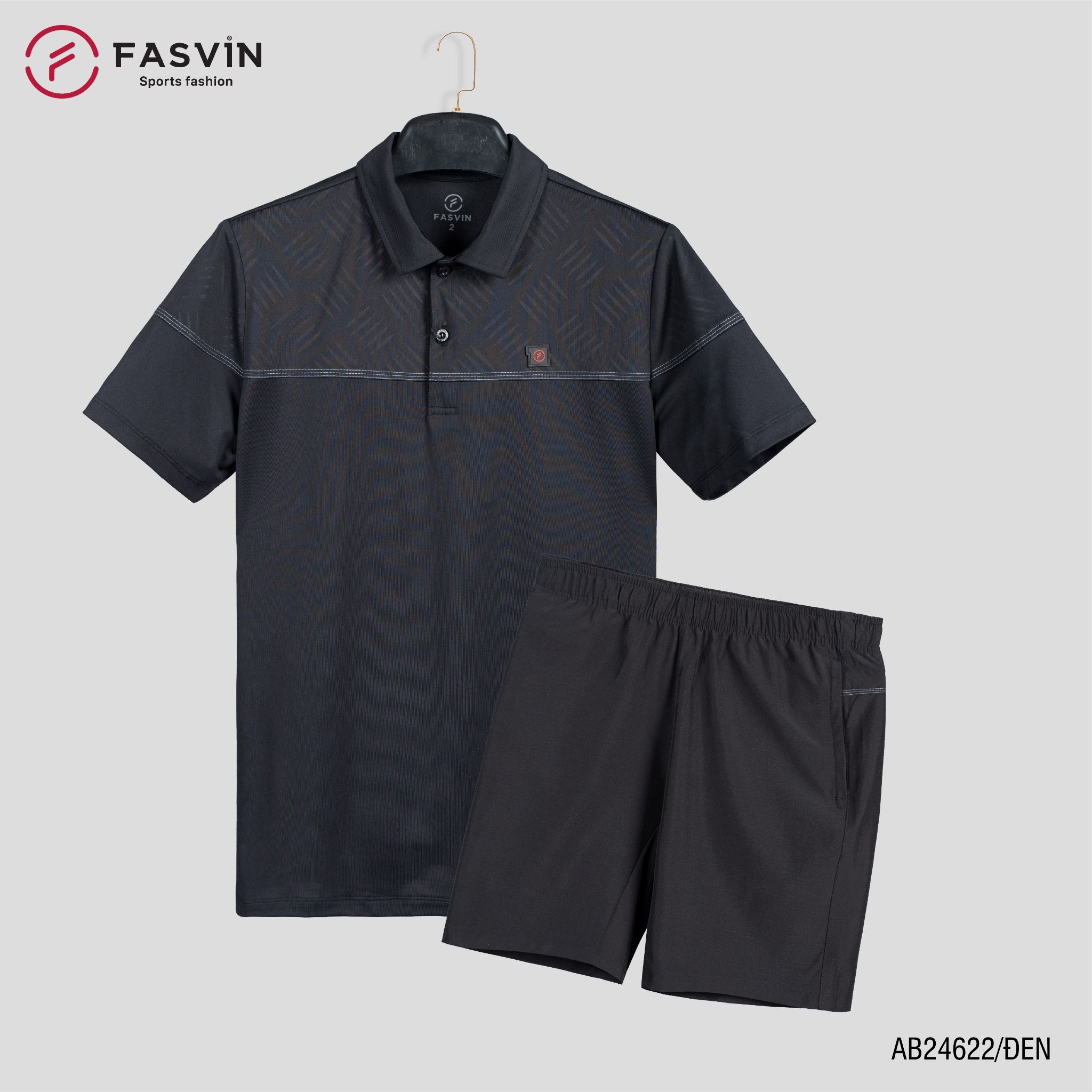 Bộ quần áo thể thao nam FASVIN AB24622 chất vải mềm nhẹ co giãn thoải mái