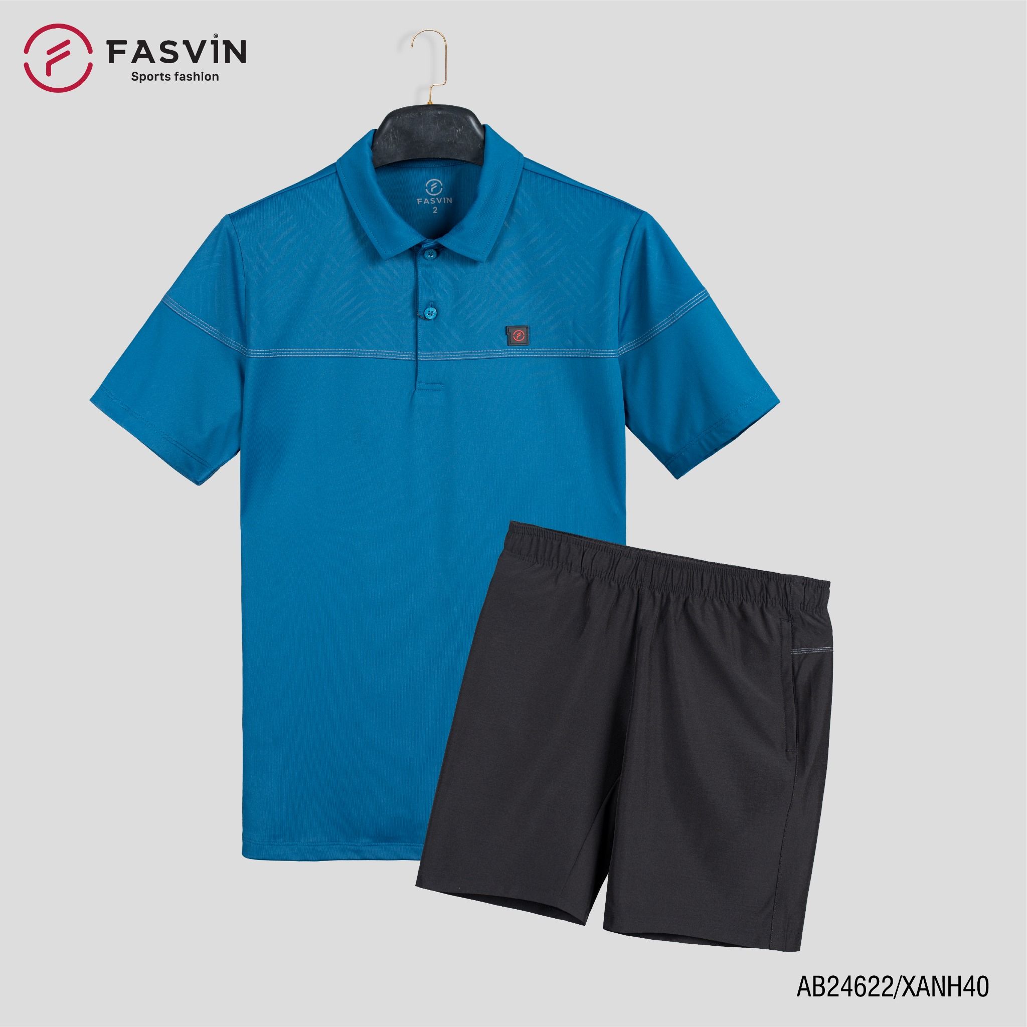 Bộ quần áo thể thao nam FASVIN AB24622 chất vải mềm nhẹ co giãn thoải mái