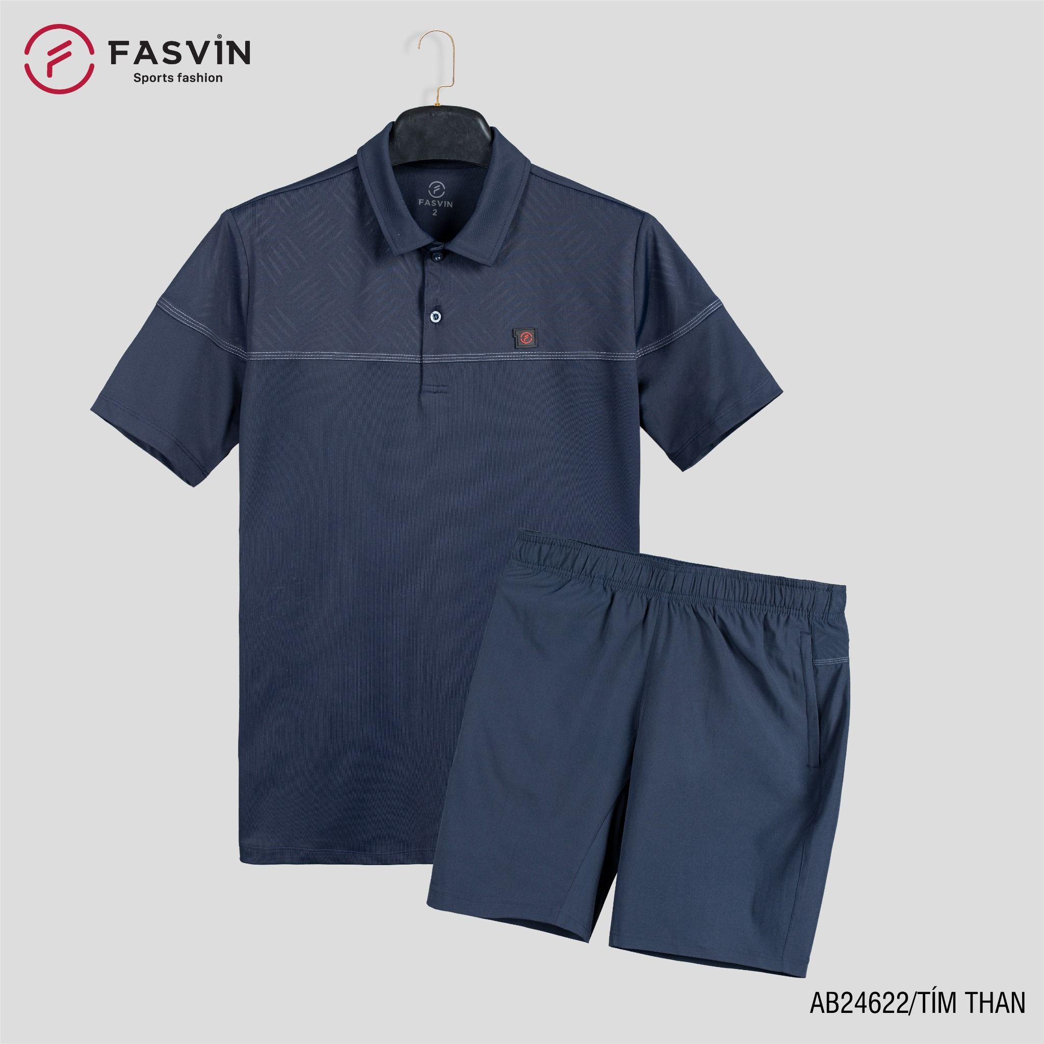 Bộ quần áo thể thao nam FASVIN AB24622 chất vải mềm nhẹ co giãn thoải mái