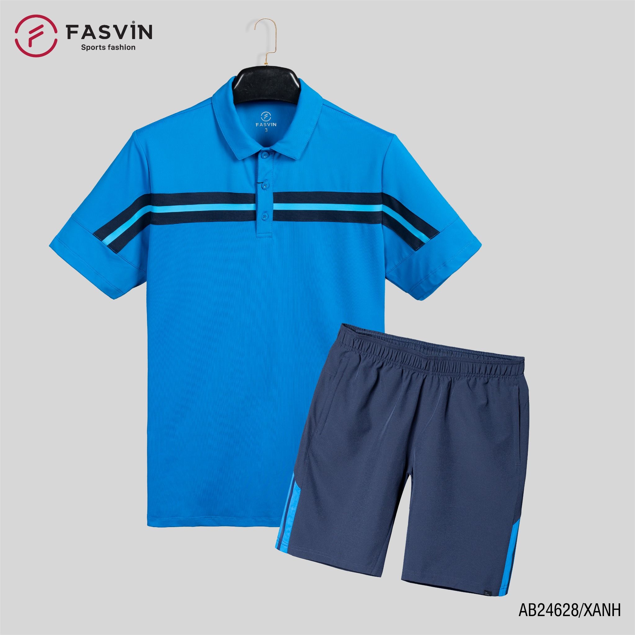 Bộ quần áo thể thao nam FASVIN AB24628 chất vải mềm nhẹ co giãn thoải mái