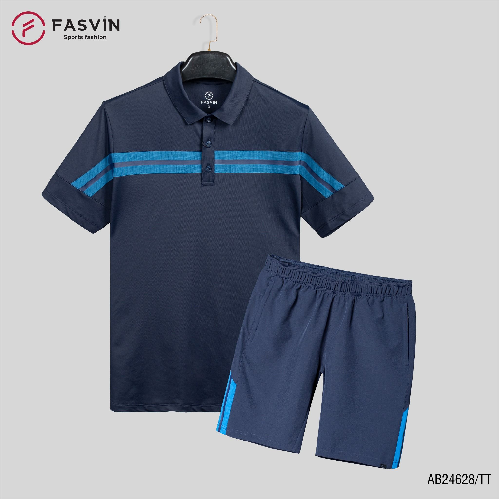 Bộ quần áo thể thao nam FASVIN AB24628 chất vải mềm nhẹ co giãn thoải mái