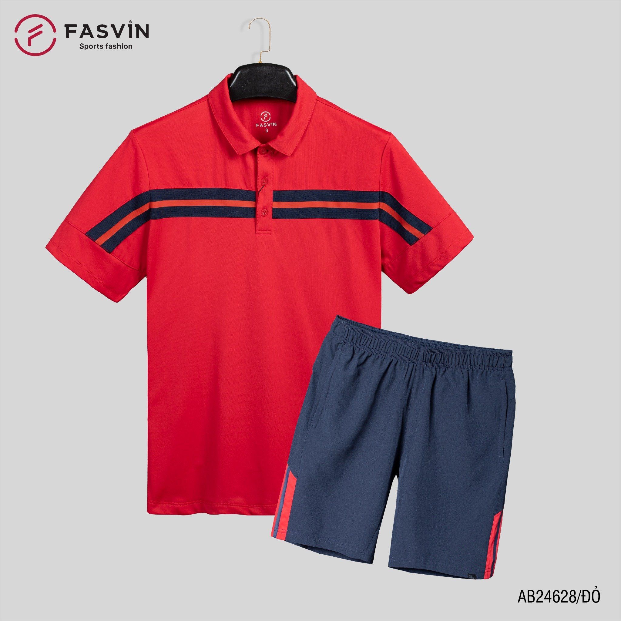 Bộ quần áo thể thao nam FASVIN AB24628 chất vải mềm nhẹ co giãn thoải mái