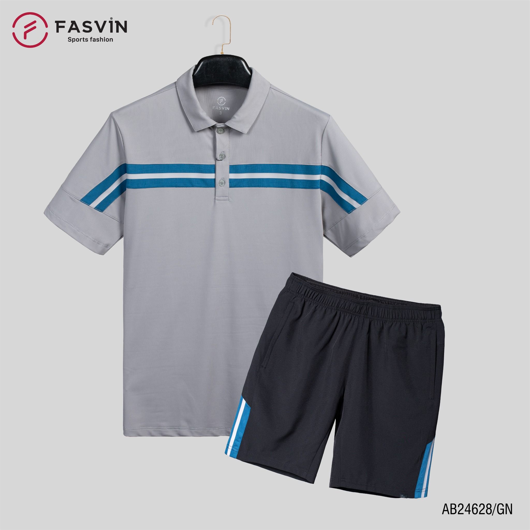 Bộ quần áo thể thao nam FASVIN AB24628 chất vải mềm nhẹ co giãn thoải mái