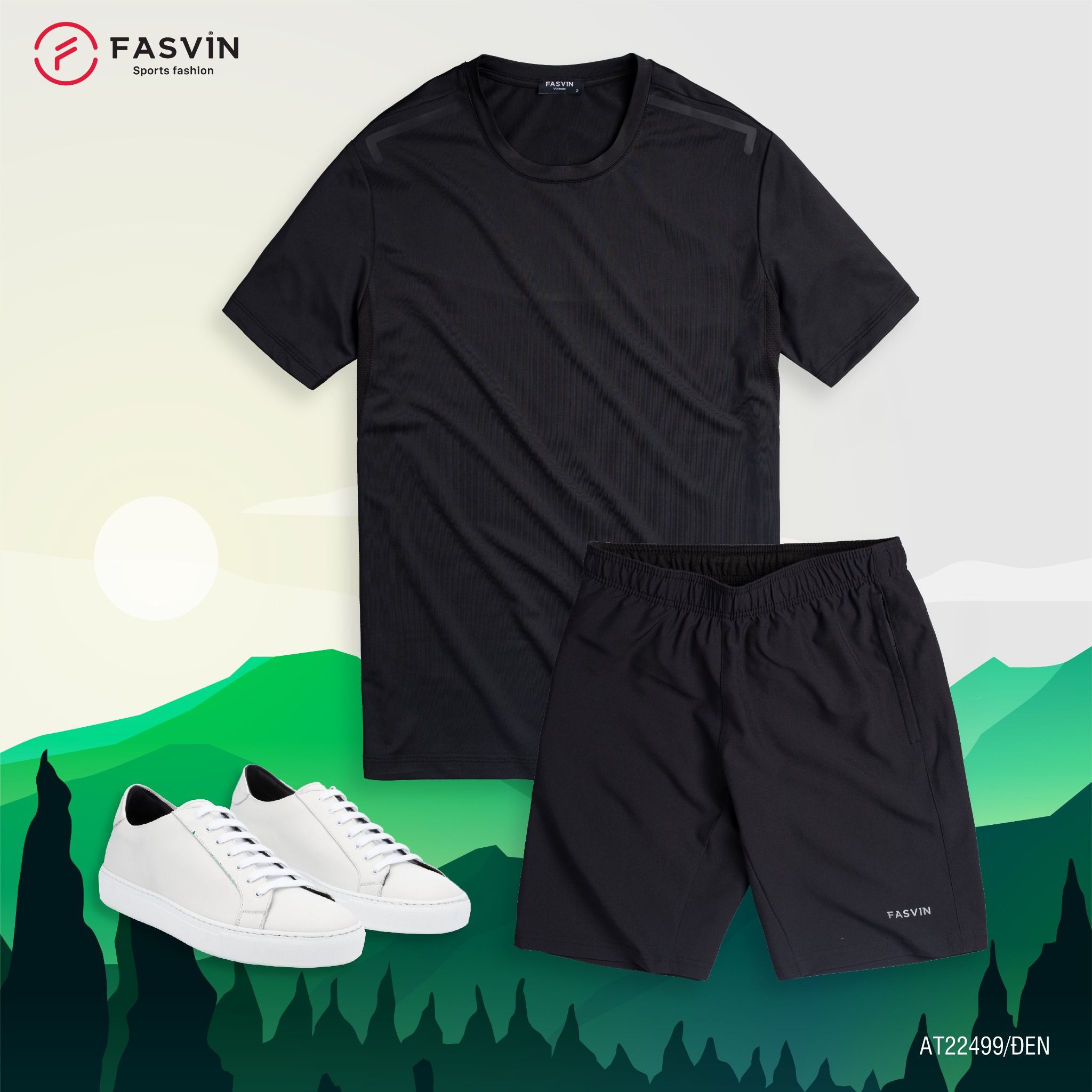 Bộ quần áo thể thao nam FASVIN AT22499 chất vải mềm nhẹ co giãn thoải mái