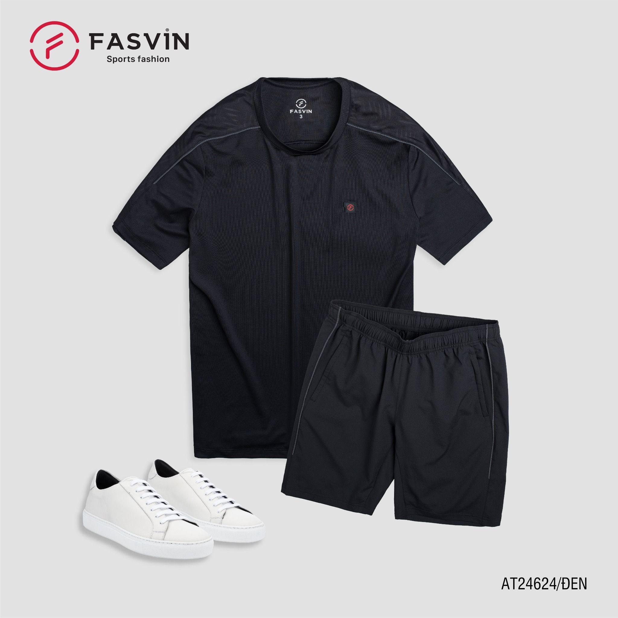 Bộ quần áo thể thao nam FASVIN AT24624 chất vải mềm nhẹ co giãn thoải mái