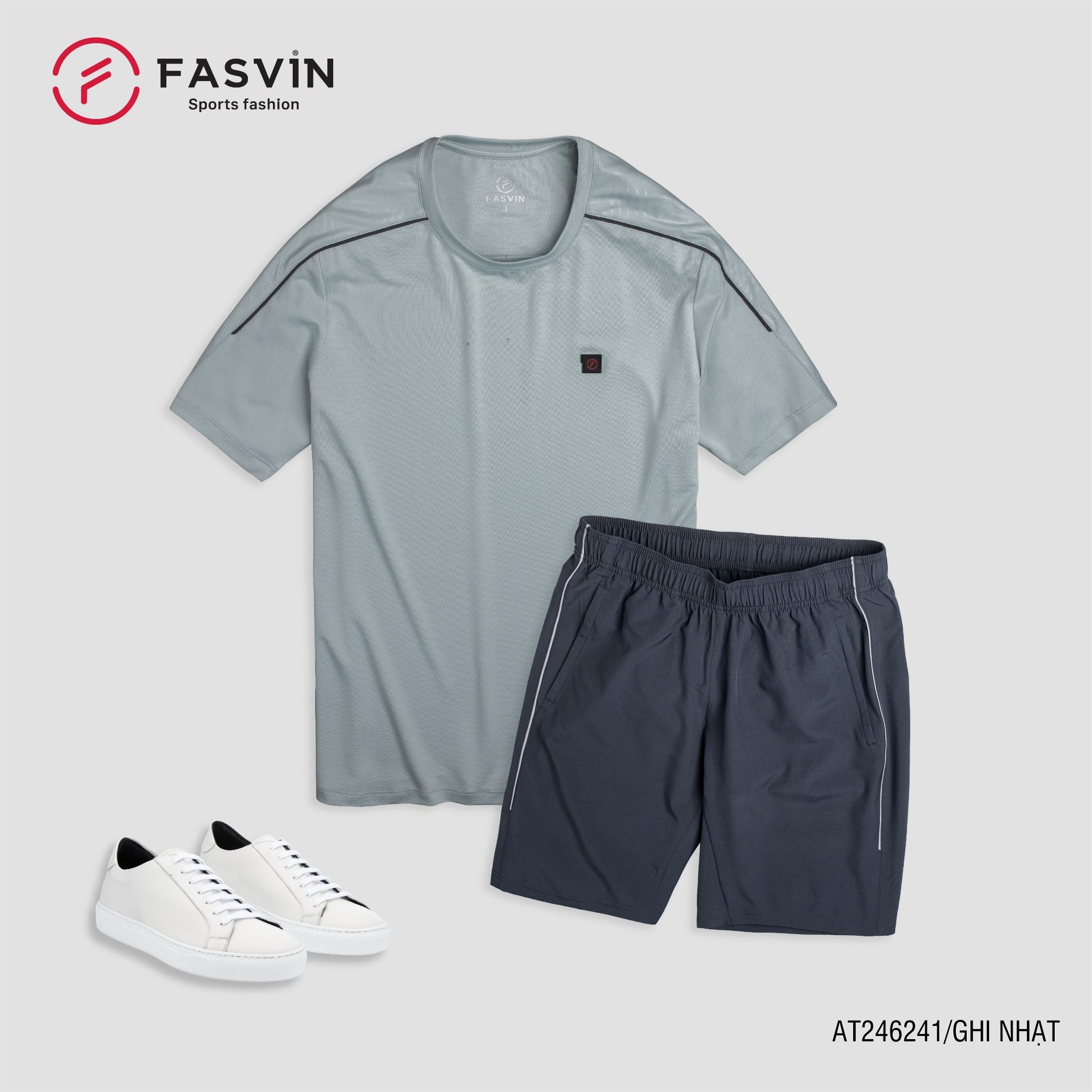 Bộ quần áo thể thao nam FASVIN AT24624 chất vải mềm nhẹ co giãn thoải mái