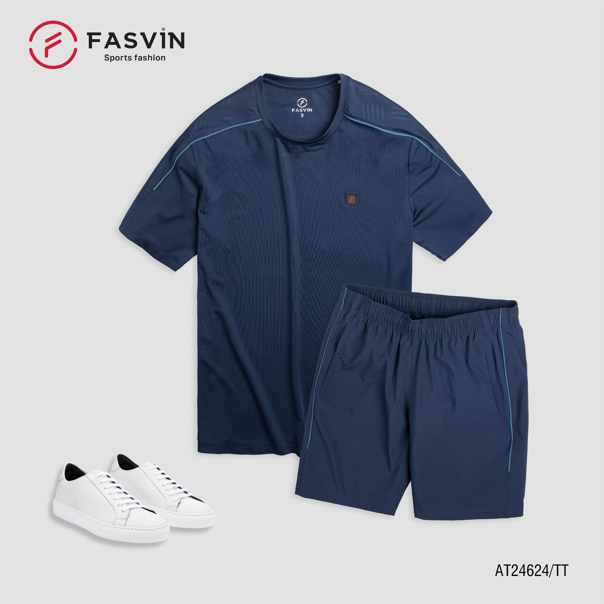 Bộ quần áo thể thao nam FASVIN AT24624 chất vải mềm nhẹ co giãn thoải mái