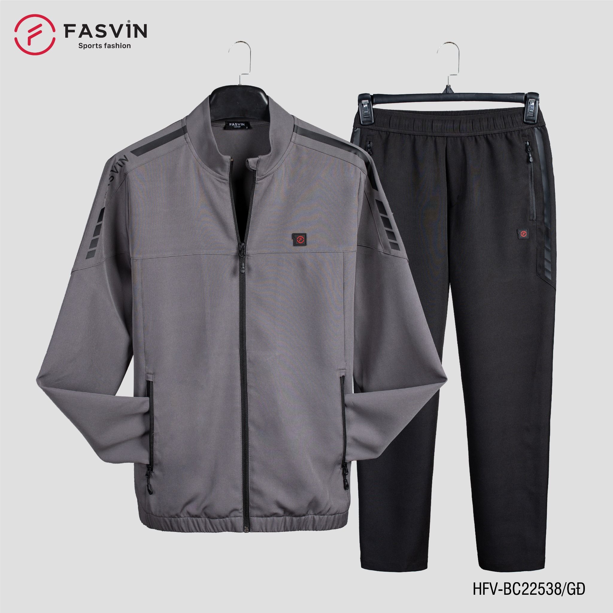 Bộ thể thao nam Fasvin chất vải gió chun 01 lớp co giãn mềm mại BC22538