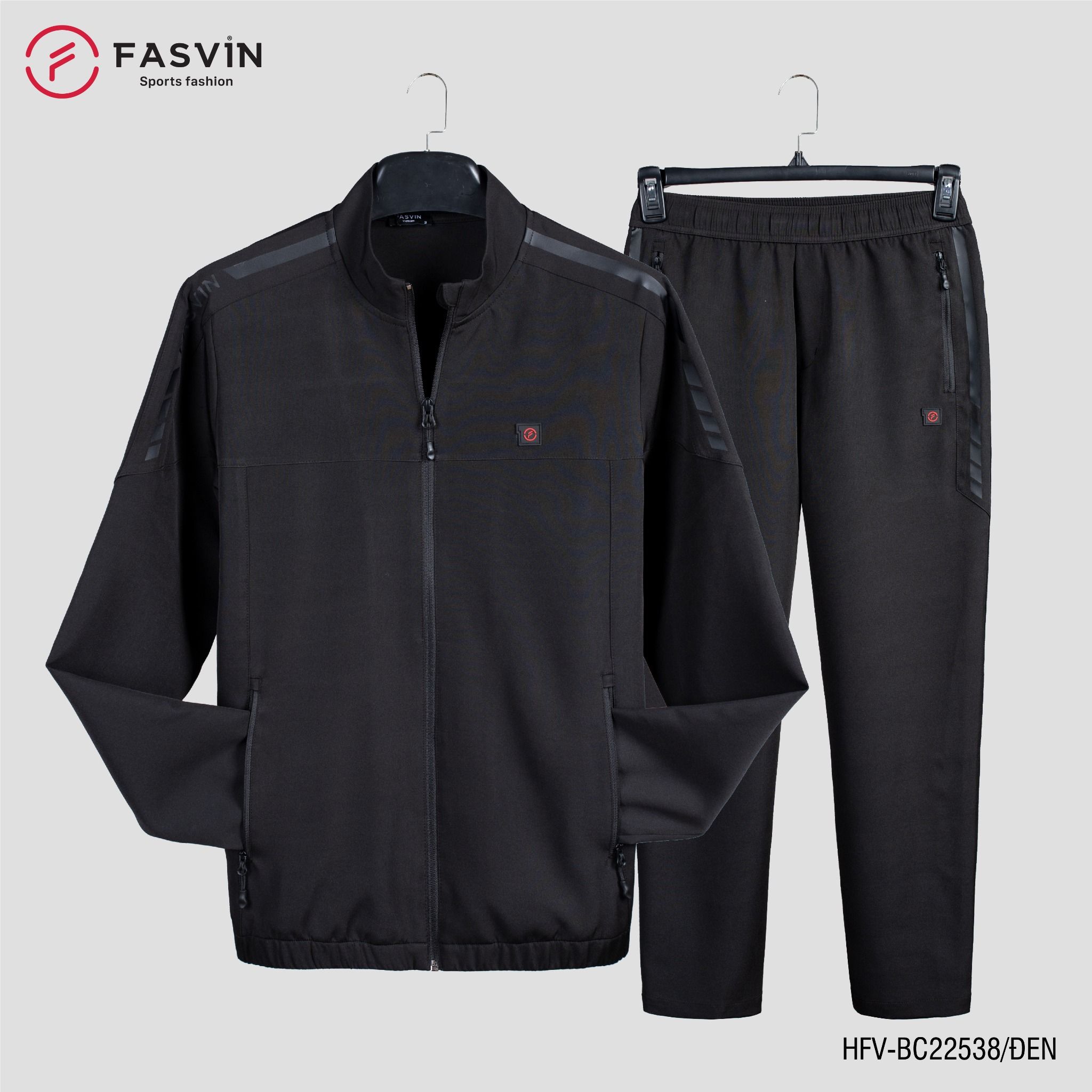 Bộ thể thao nam Fasvin chất vải gió chun 01 lớp co giãn mềm mại BC22538