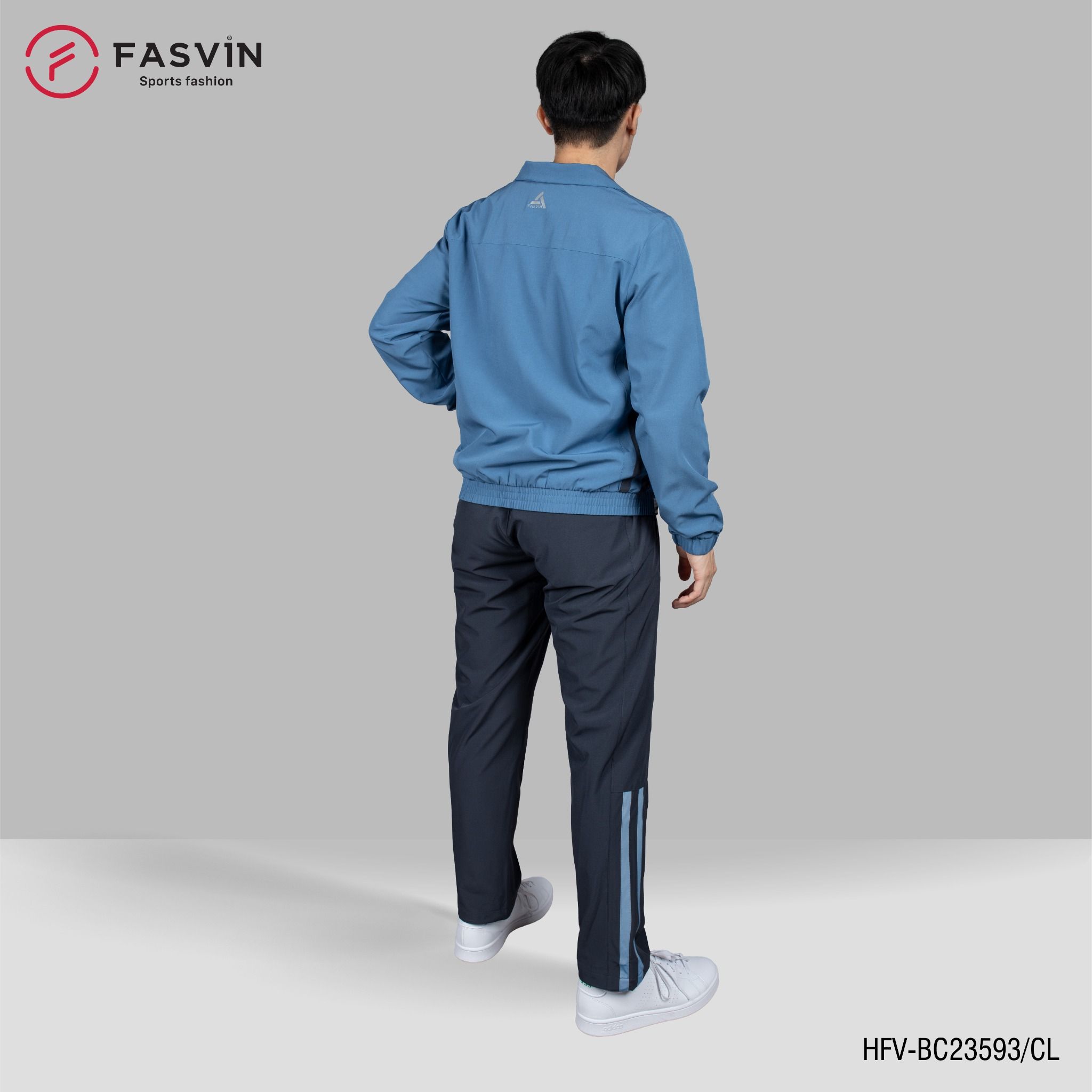 Bộ quần áo gió nam 2 lớp FASVIN BC23593 vải thể thao cao cấp lót vải thun hàng chính hãng