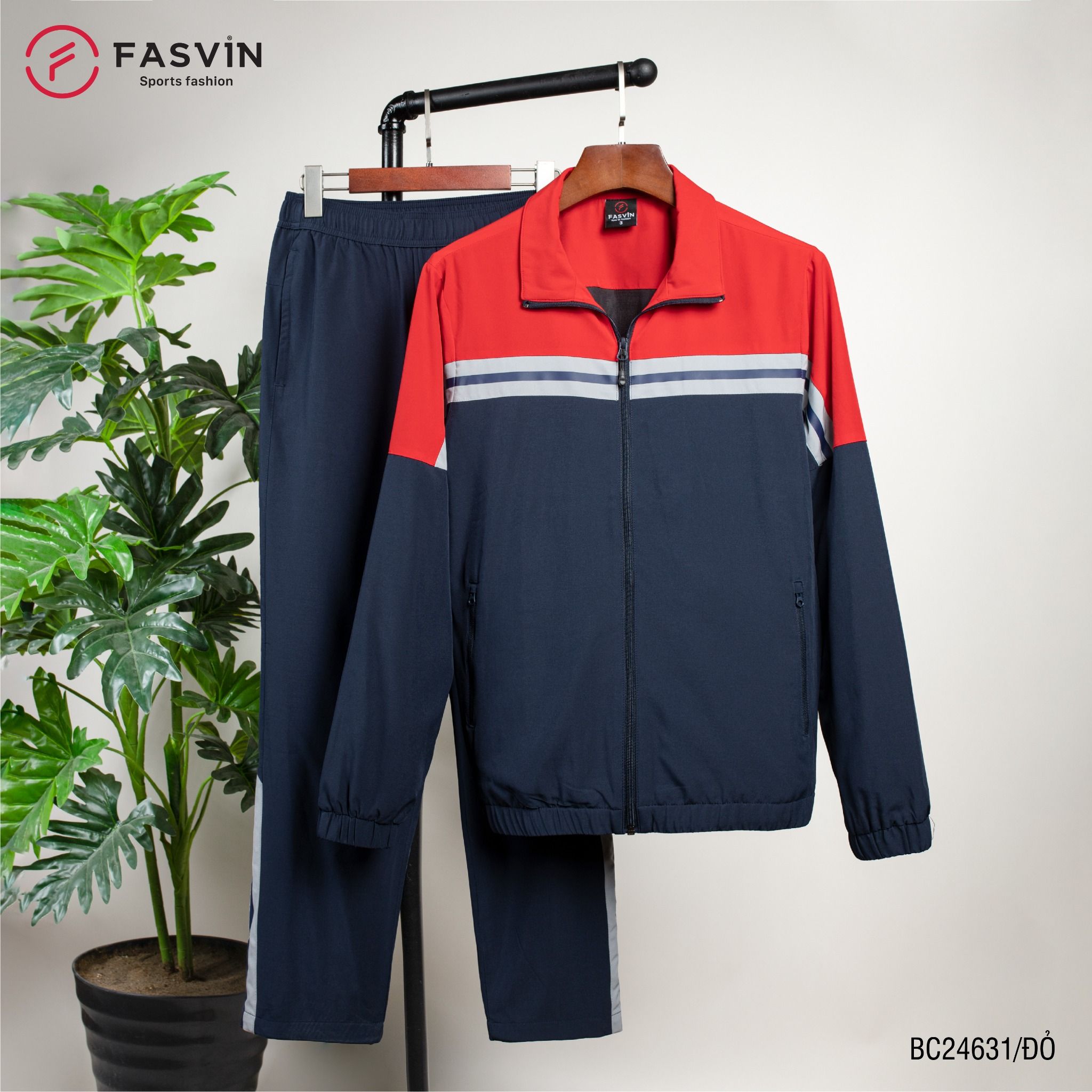 Bộ gió 2 lớp FASVIN vải thể thao cao cấp lót lưới hàng chính hãng BC24631