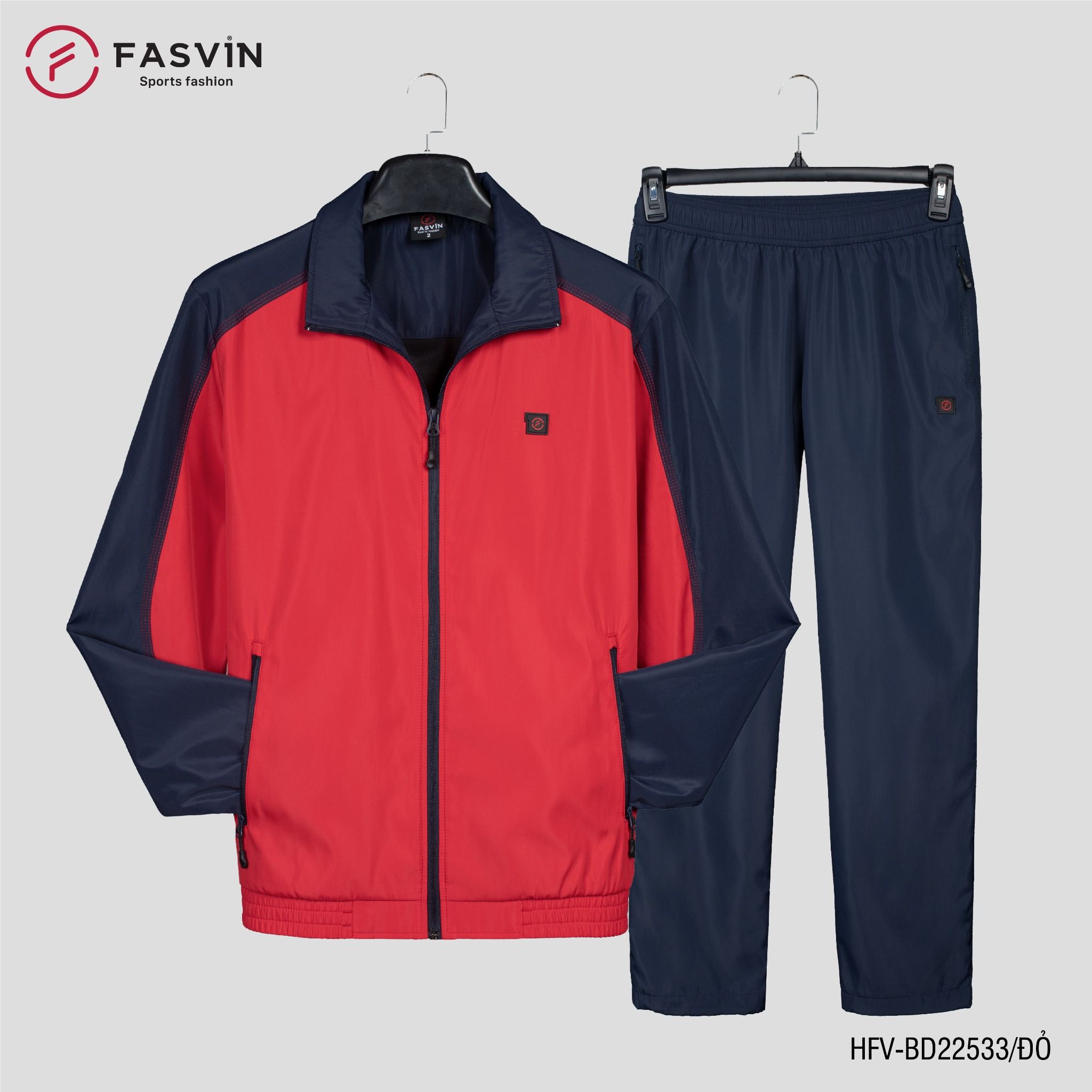 Bộ Quần Áo Gió Thể Thao Nam FASVIN BD22533 02 Lớp Lót Thun Dày Dặn Ấm Áp Chất Vải Và Phom Dáng Rất Đẹp
