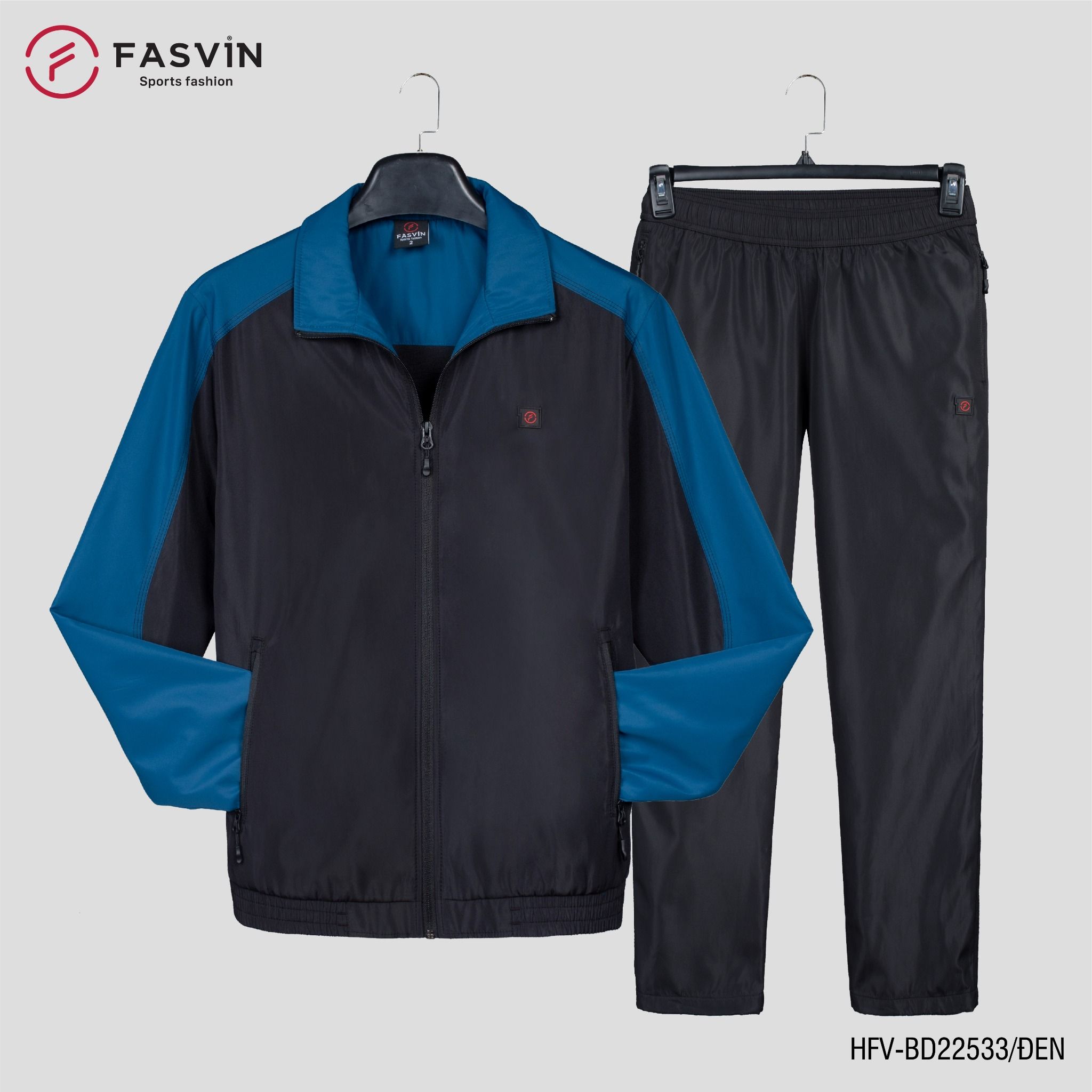 Bộ Quần Áo Gió Thể Thao Nam FASVIN BD22533 02 Lớp Lót Thun Dày Dặn Ấm Áp Chất Vải Và Phom Dáng Rất Đẹp