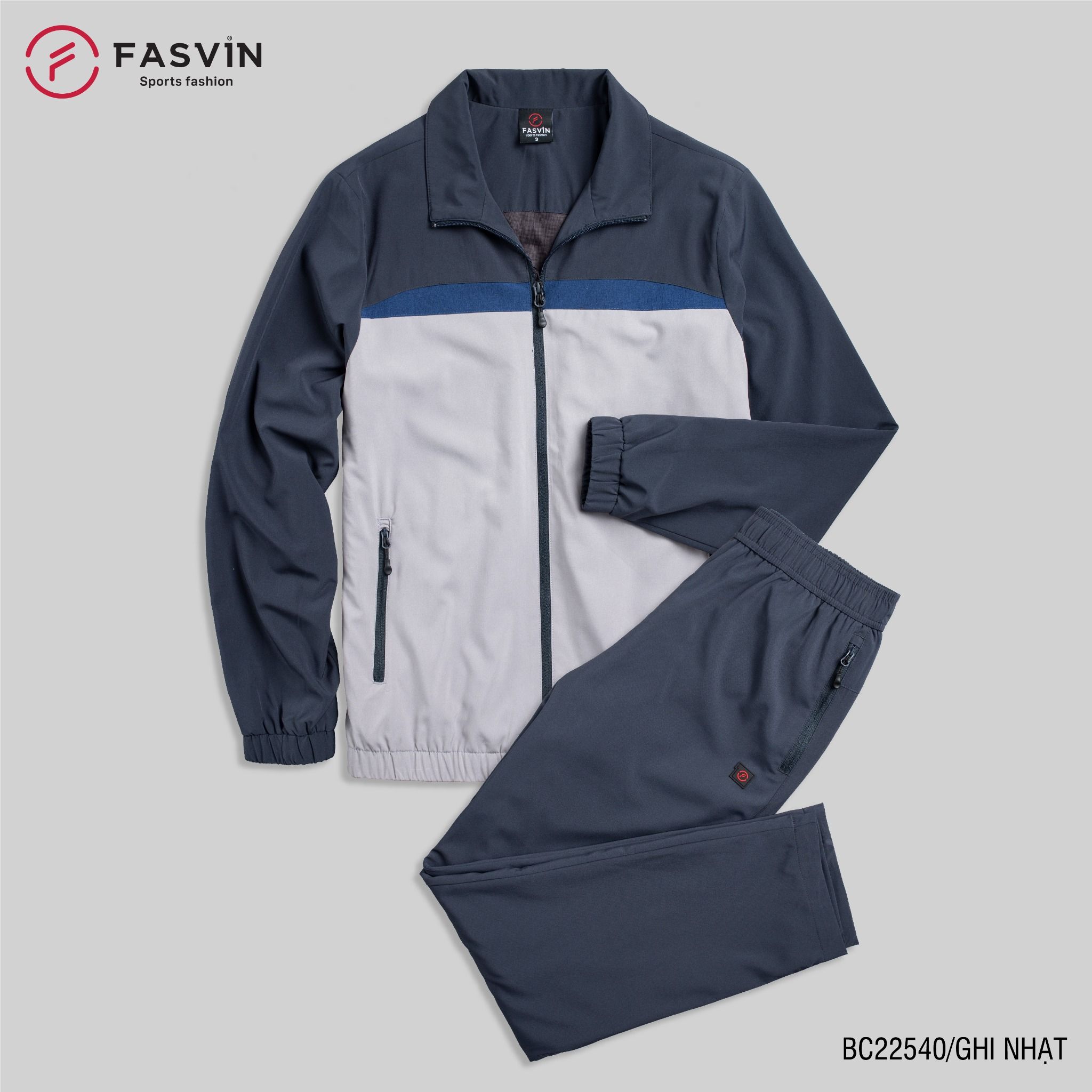 Bộ gió 2 lớp FASVIN vải thể thao cao cấp lót lưới hàng chính hãng BC22540