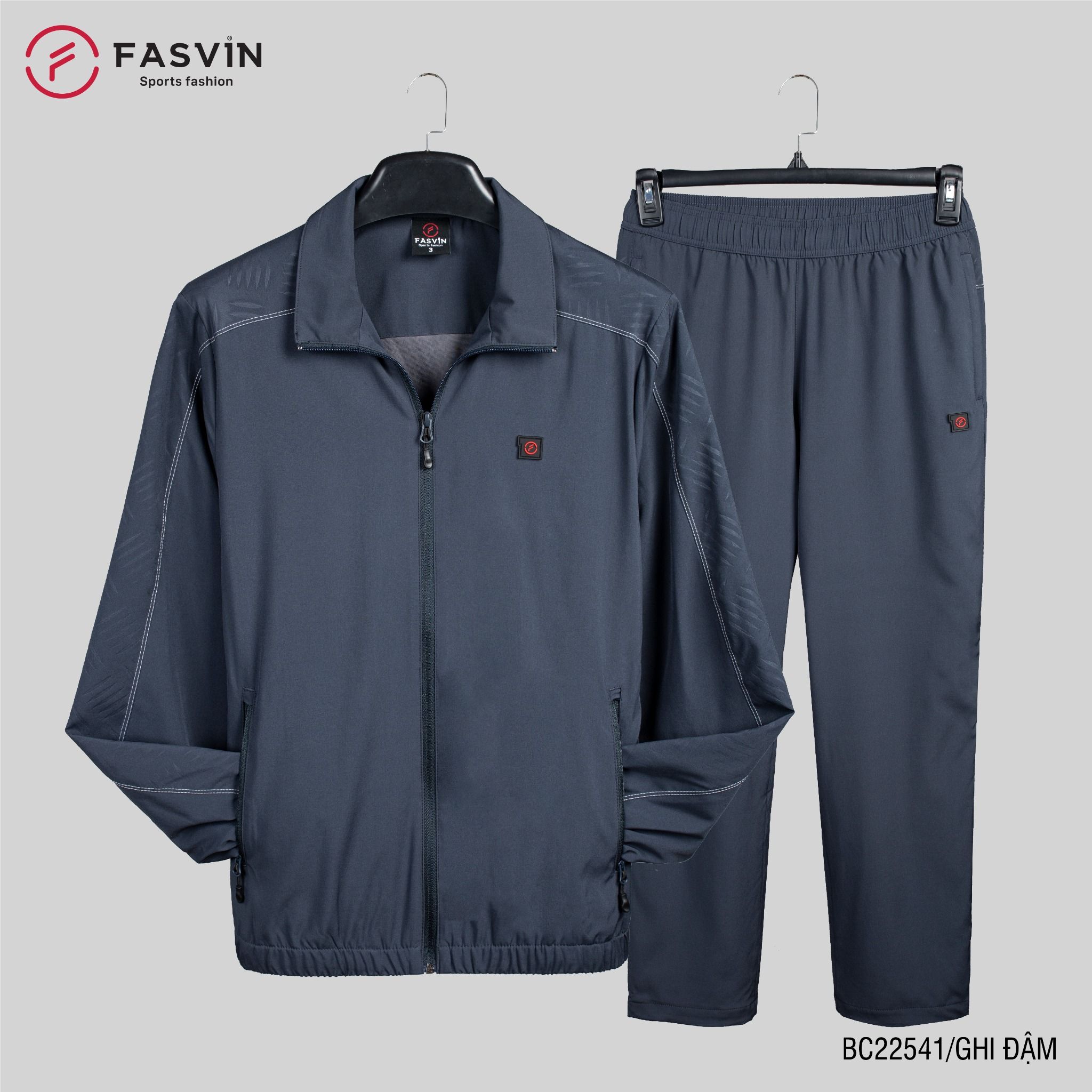 Bộ gió nam 2 lớp FASVIN vải thể thao cao cấp lót vải thun hàng chính hãng BC22541